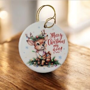 Merry Christmas My Deer Decoration Both Sided NWT